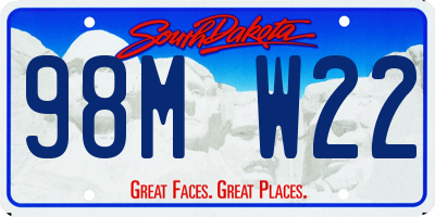 SD license plate 98MW22