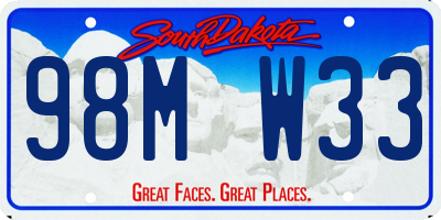 SD license plate 98MW33