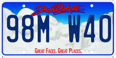 SD license plate 98MW40