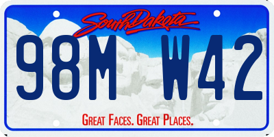 SD license plate 98MW42