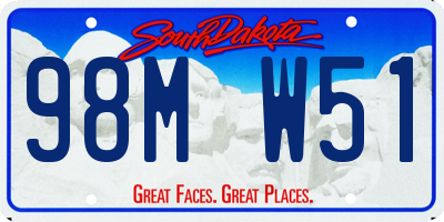 SD license plate 98MW51