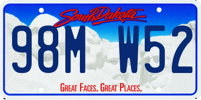 SD license plate 98MW52