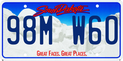 SD license plate 98MW60