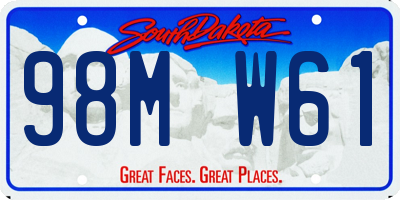 SD license plate 98MW61