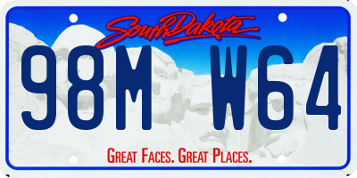 SD license plate 98MW64