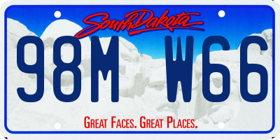 SD license plate 98MW66