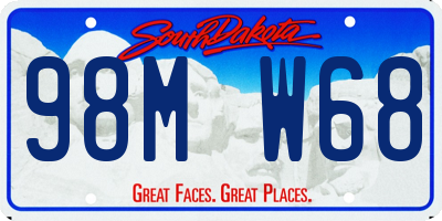 SD license plate 98MW68