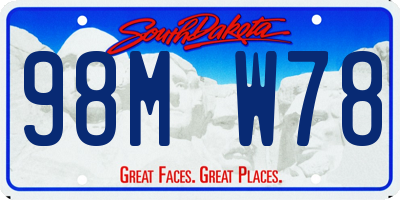 SD license plate 98MW78