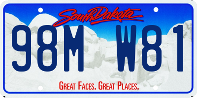 SD license plate 98MW81