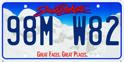 SD license plate 98MW82