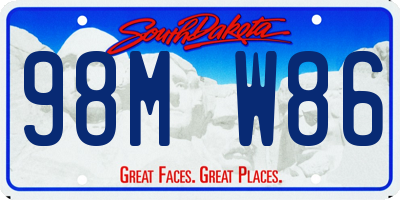 SD license plate 98MW86