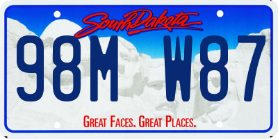 SD license plate 98MW87