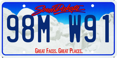 SD license plate 98MW91