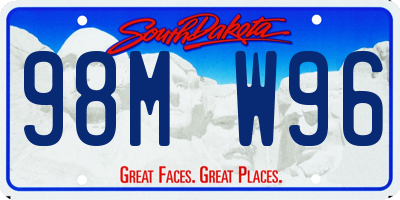 SD license plate 98MW96