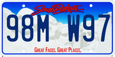 SD license plate 98MW97