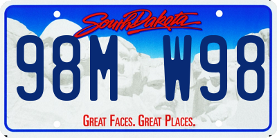 SD license plate 98MW98