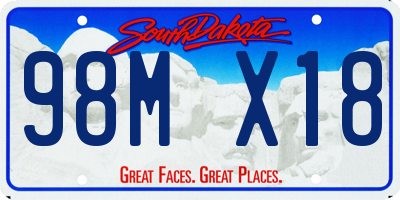 SD license plate 98MX18