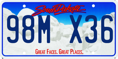 SD license plate 98MX36