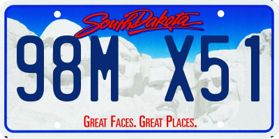 SD license plate 98MX51