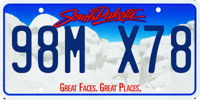 SD license plate 98MX78