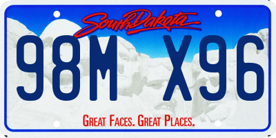 SD license plate 98MX96
