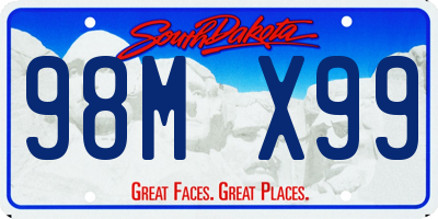 SD license plate 98MX99