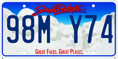 SD license plate 98MY74