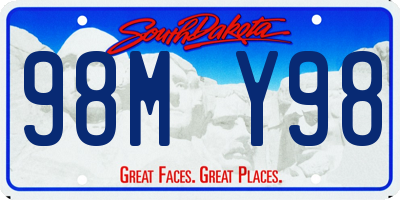 SD license plate 98MY98