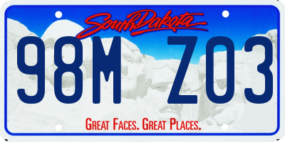 SD license plate 98MZ03
