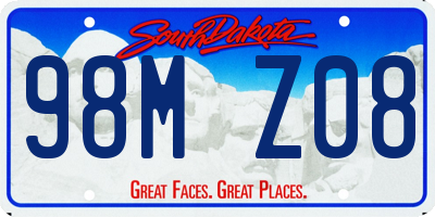 SD license plate 98MZ08