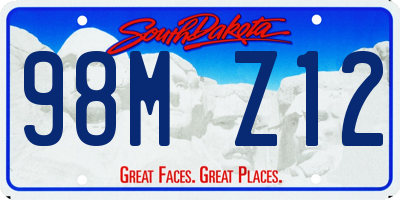 SD license plate 98MZ12