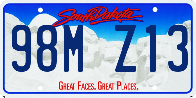 SD license plate 98MZ13
