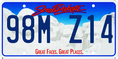 SD license plate 98MZ14