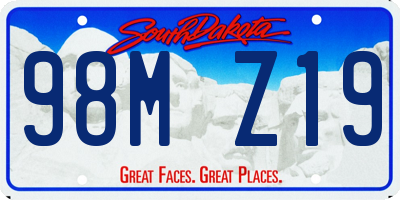 SD license plate 98MZ19