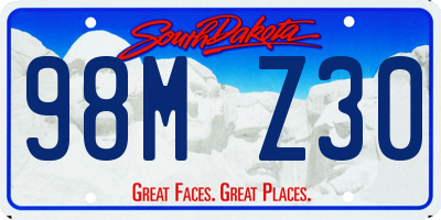 SD license plate 98MZ30