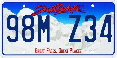 SD license plate 98MZ34