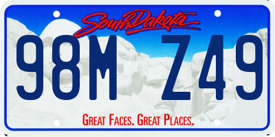 SD license plate 98MZ49
