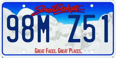 SD license plate 98MZ51