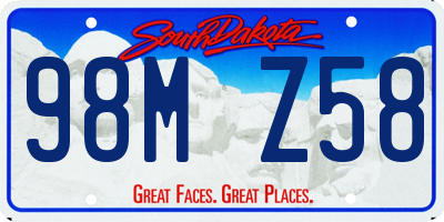 SD license plate 98MZ58