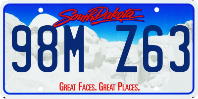SD license plate 98MZ63