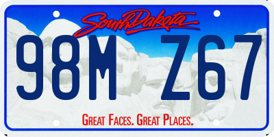 SD license plate 98MZ67