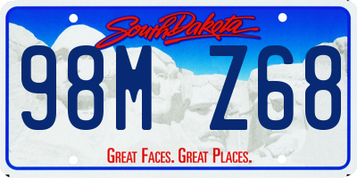 SD license plate 98MZ68