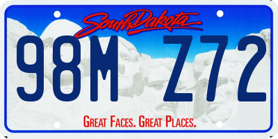 SD license plate 98MZ72