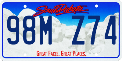 SD license plate 98MZ74
