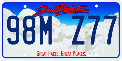 SD license plate 98MZ77
