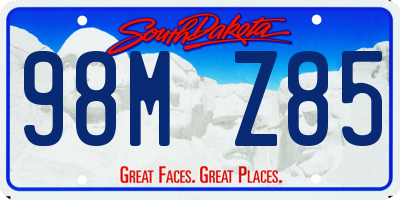 SD license plate 98MZ85