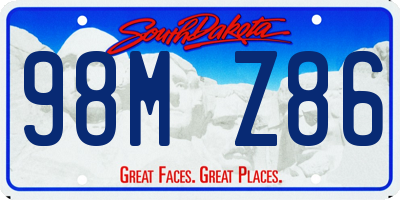 SD license plate 98MZ86