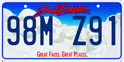 SD license plate 98MZ91