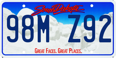 SD license plate 98MZ92