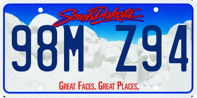 SD license plate 98MZ94